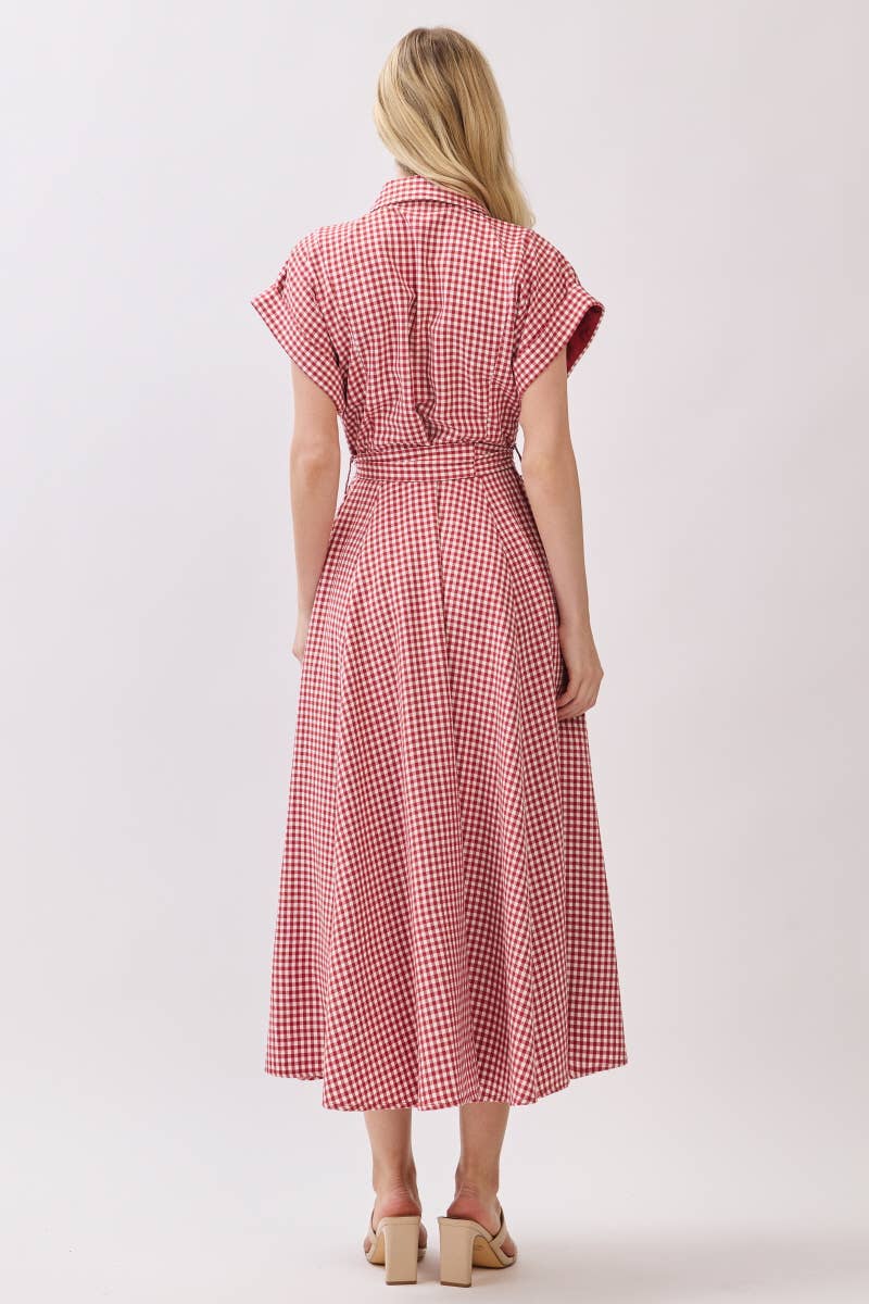 The Royal Red Button Down Maxi Dress