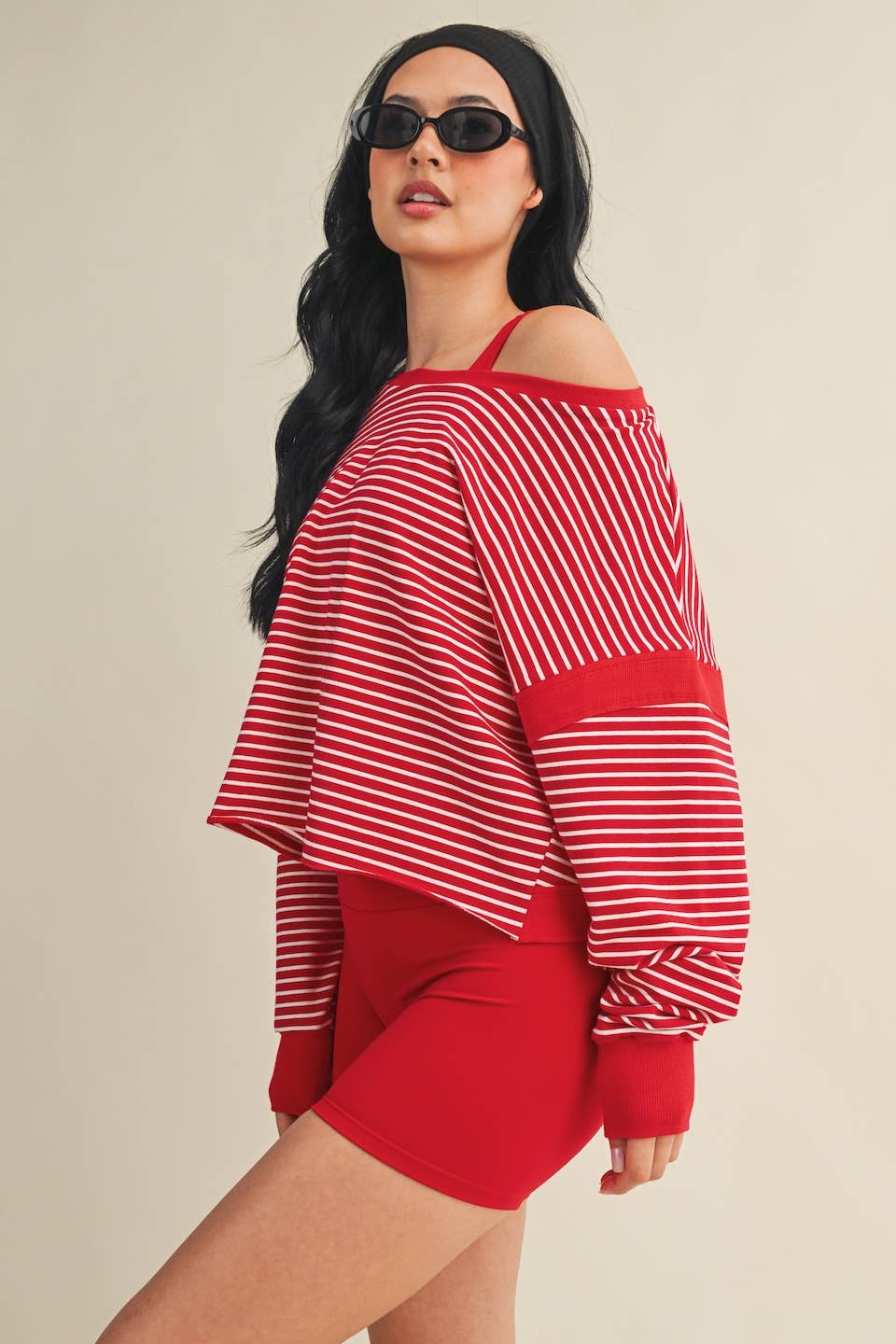 Sassy Striped Cutout Back Top