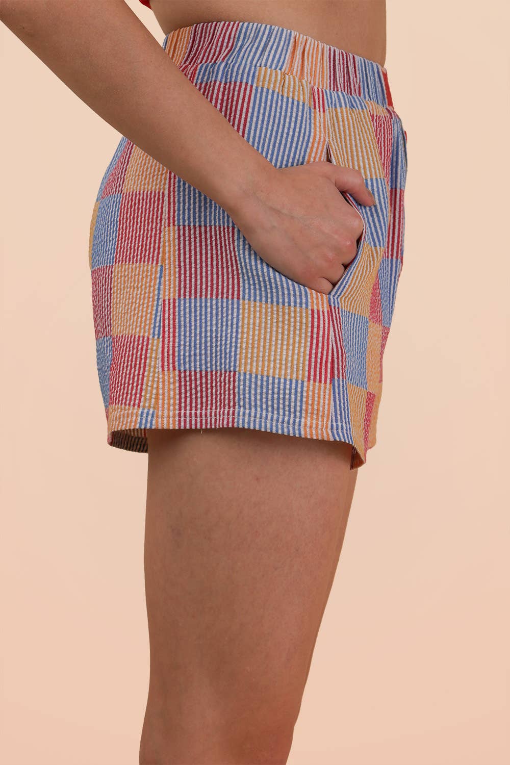 Checkered and Striped Shorts