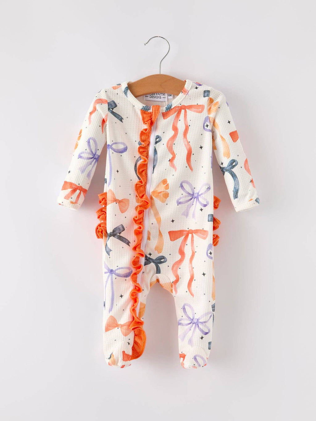 Halloween Mommy and Me Bow Print Pajama Baby Romper