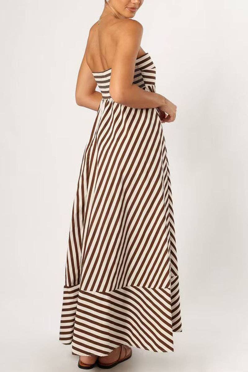 Stacy Strapless Striped Maxi Dress