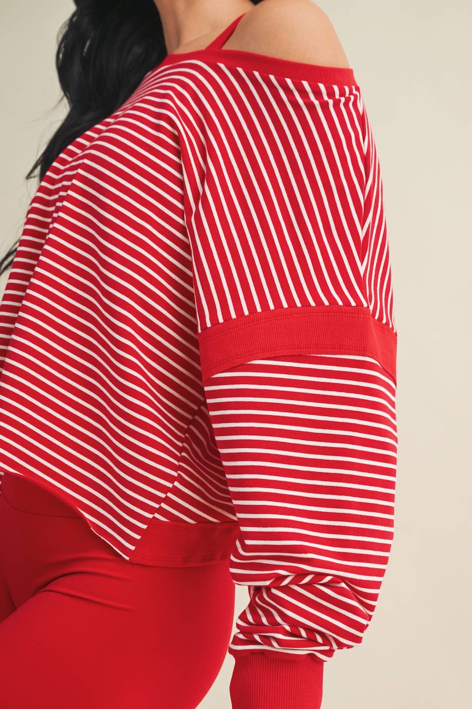 Sassy Striped Cutout Back Top