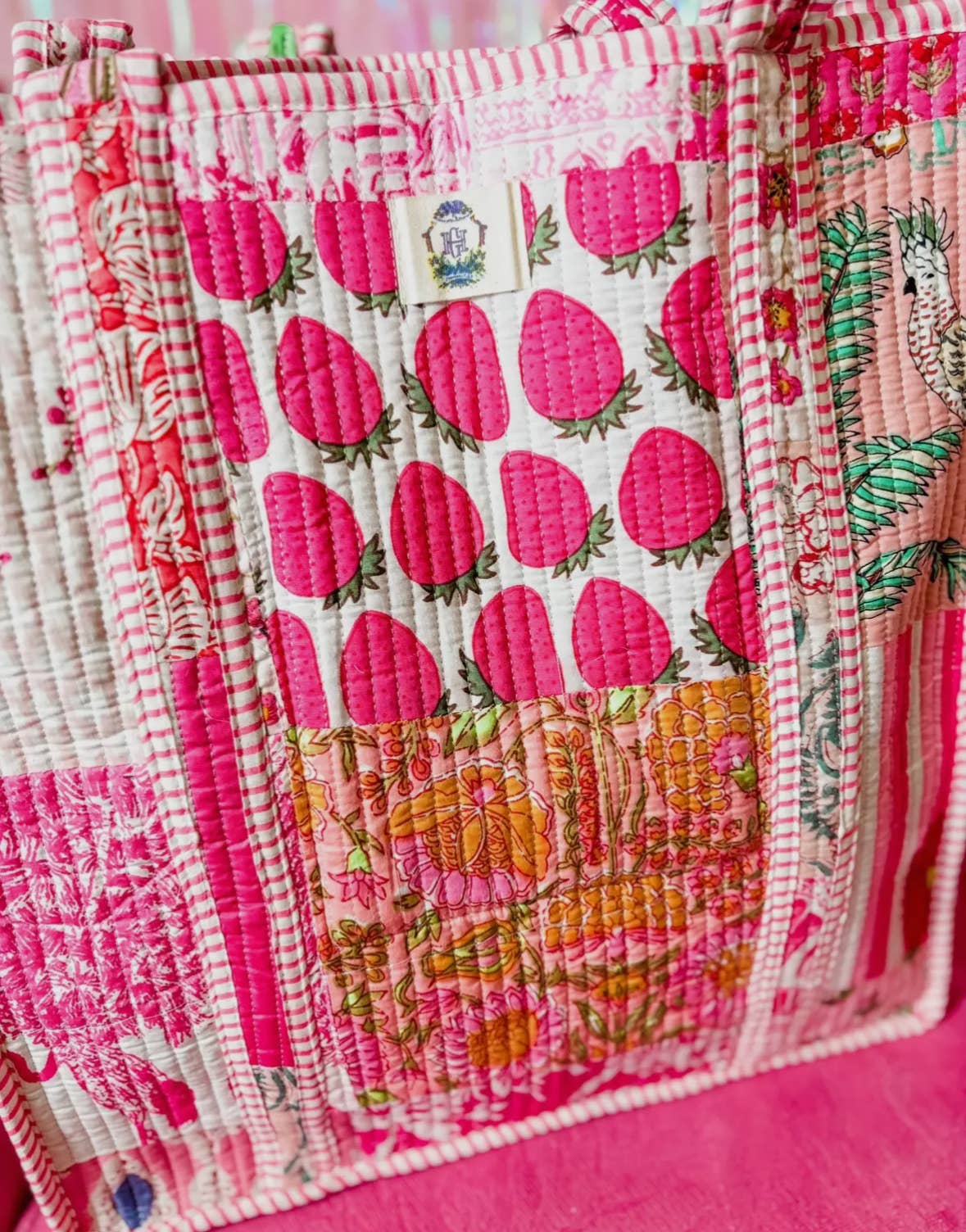 Pink City Patchwork | Regular Quilted Tote Bag 