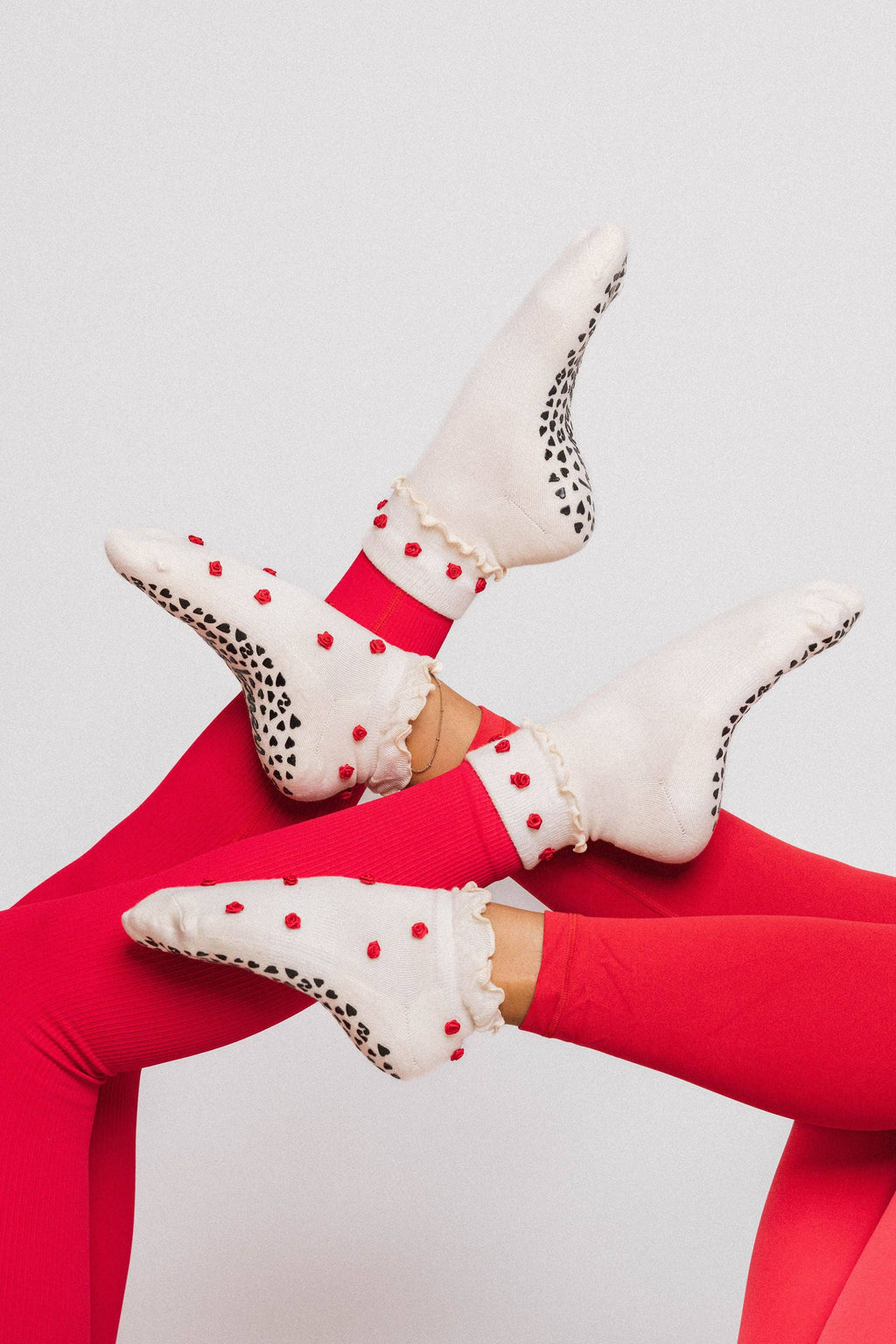 Rossette Ruffle Ankle Grip Socks