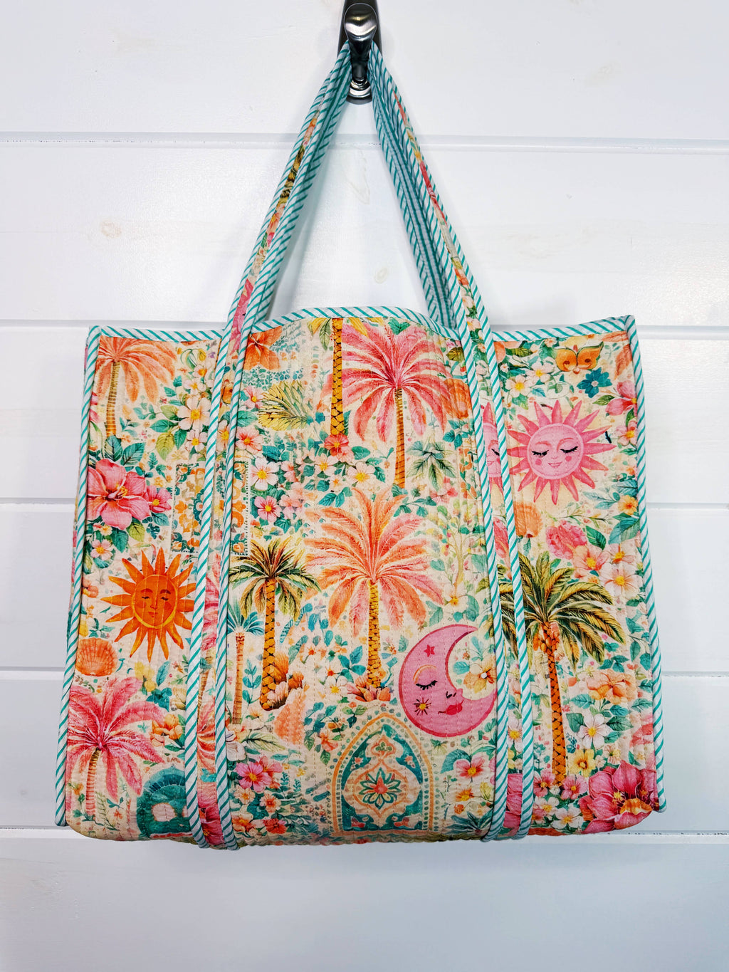 Golden Paradise Quilted Tote Bag