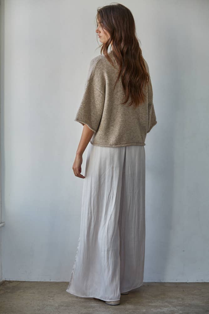 Cozy Knit Quarter Sleeve Button Up Sweater