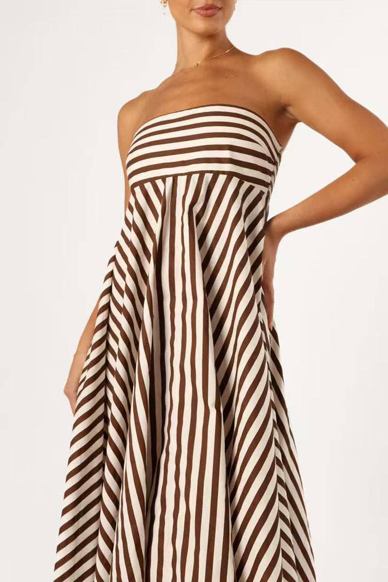 Stacy Strapless Striped Maxi Dress