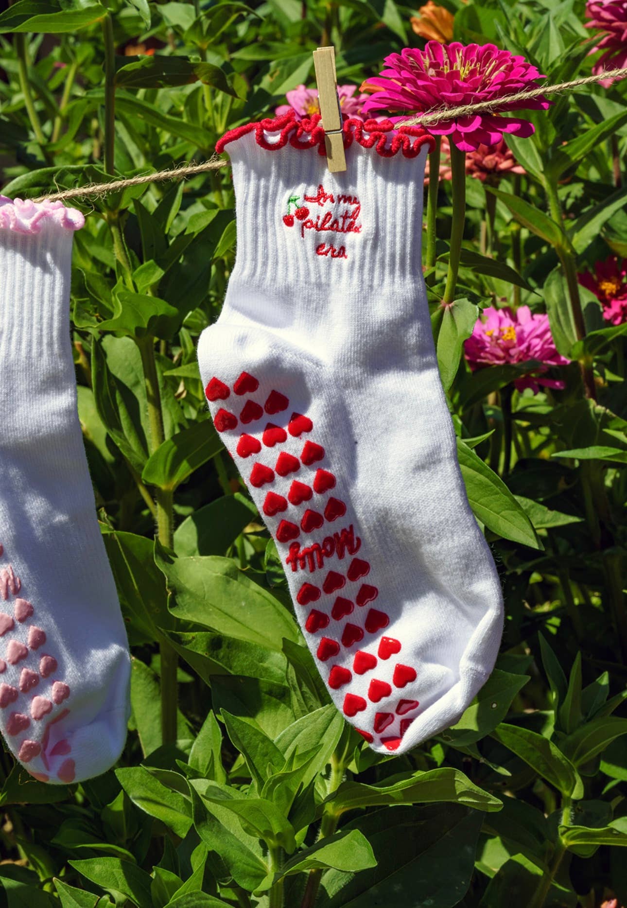 Red Heart In My Pilates Grip Socks