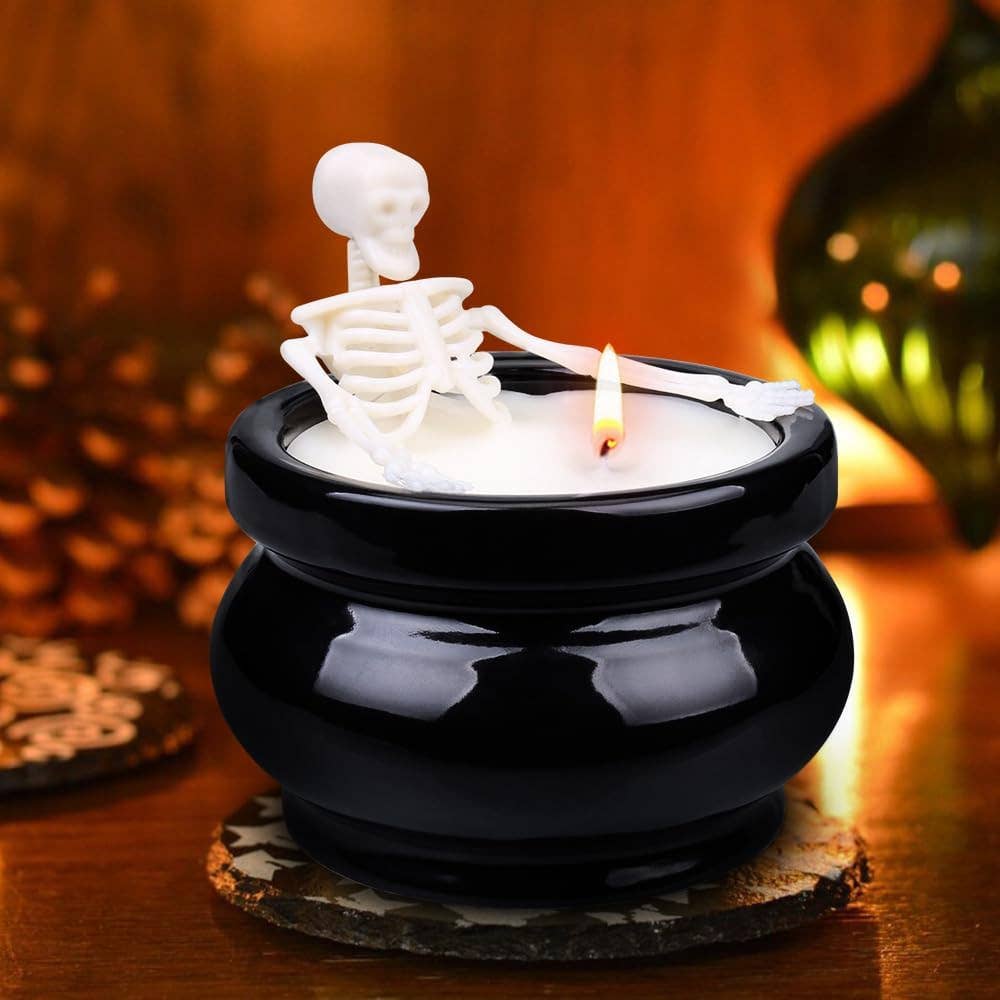 Halloween Skeleton Skull Candle