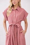 The Royal Red Button Down Maxi Dress